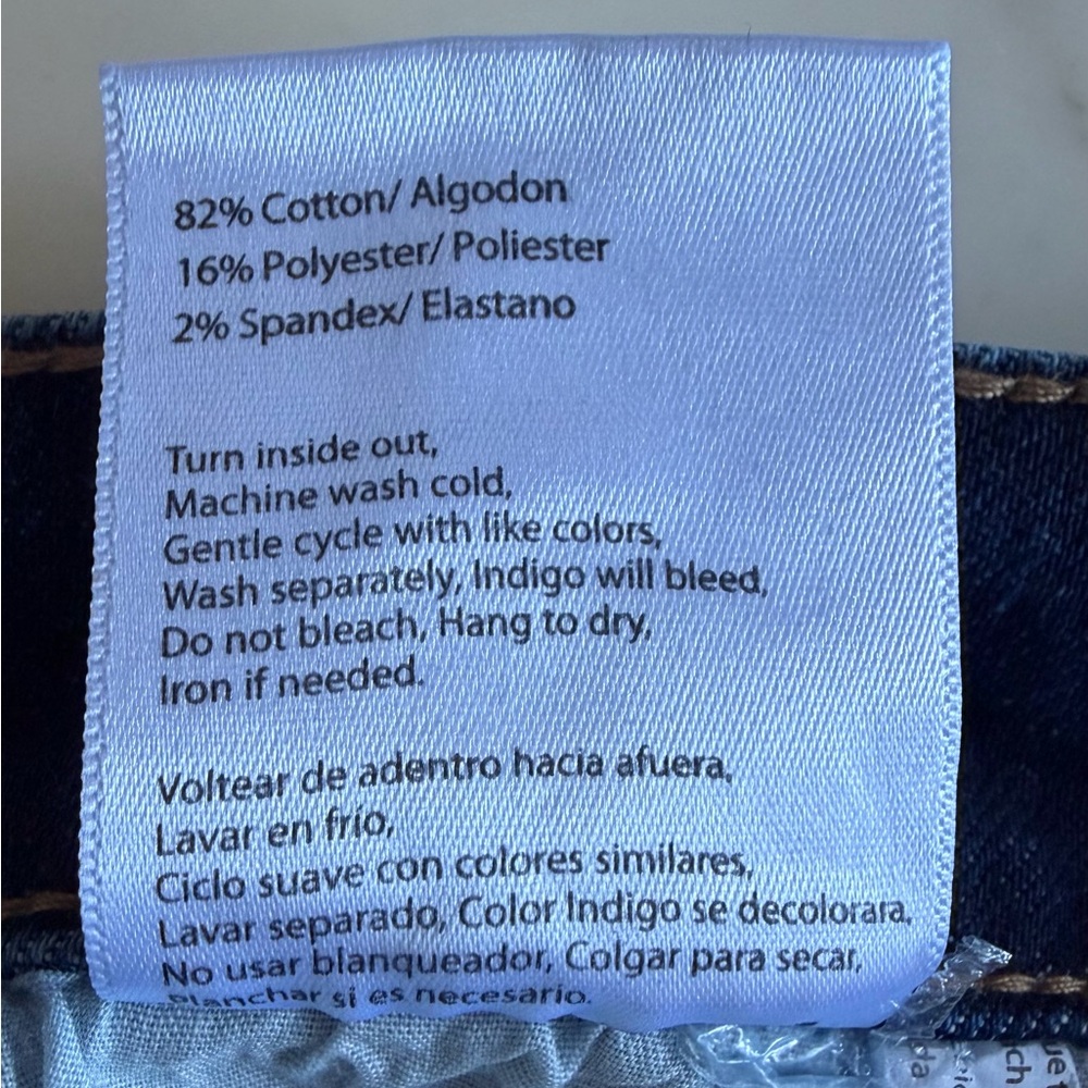 NWT RISEN High-Rise Crop Straight Jeans w/ Distressed Raw Hem Dark Blue 13/31 - Picture 15 of 16